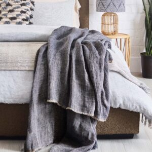 River Oversized Linen Throw by Pom Pom at Home