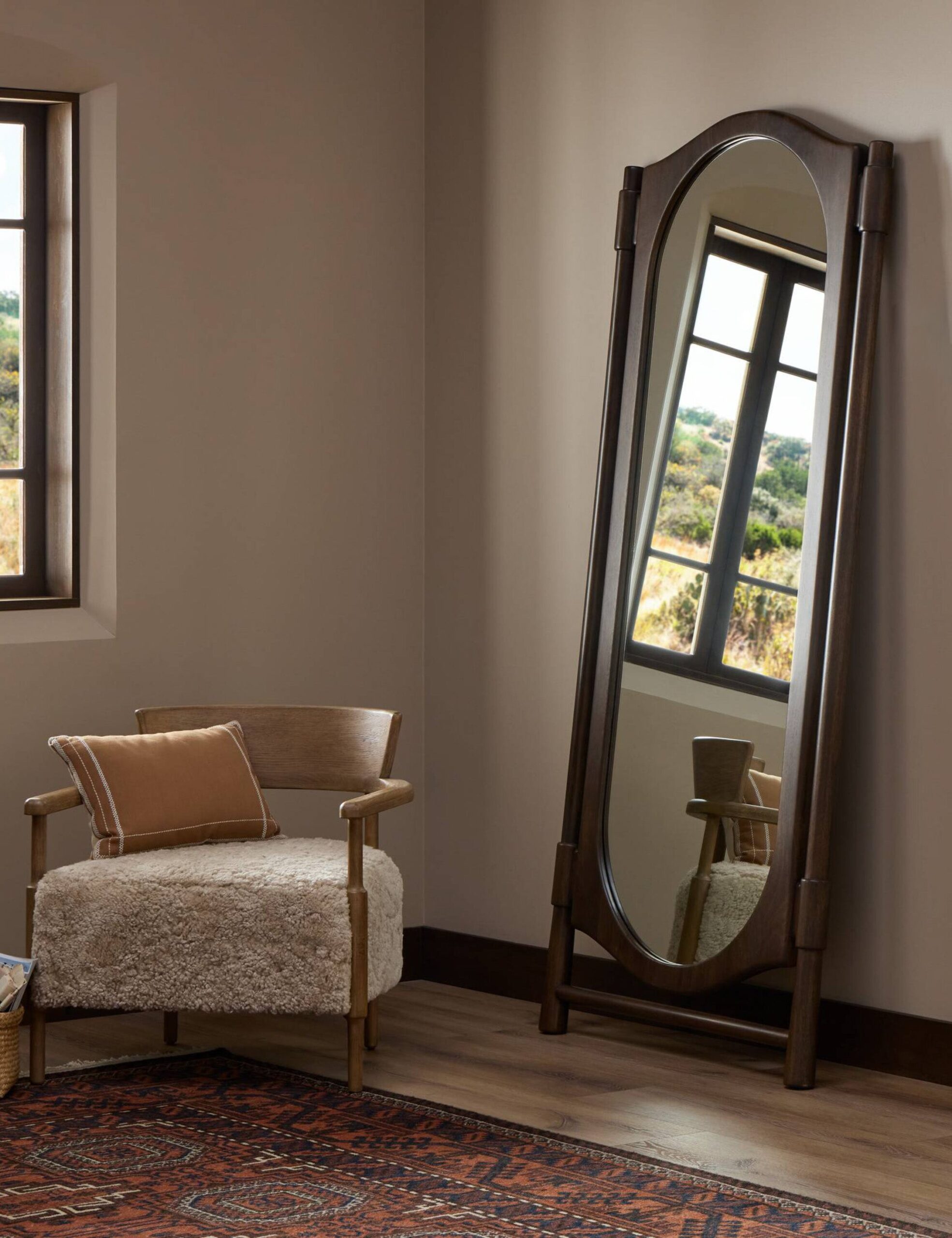 Elowyn Floor Mirror by Amber Lewis x Four Hands, Walnut